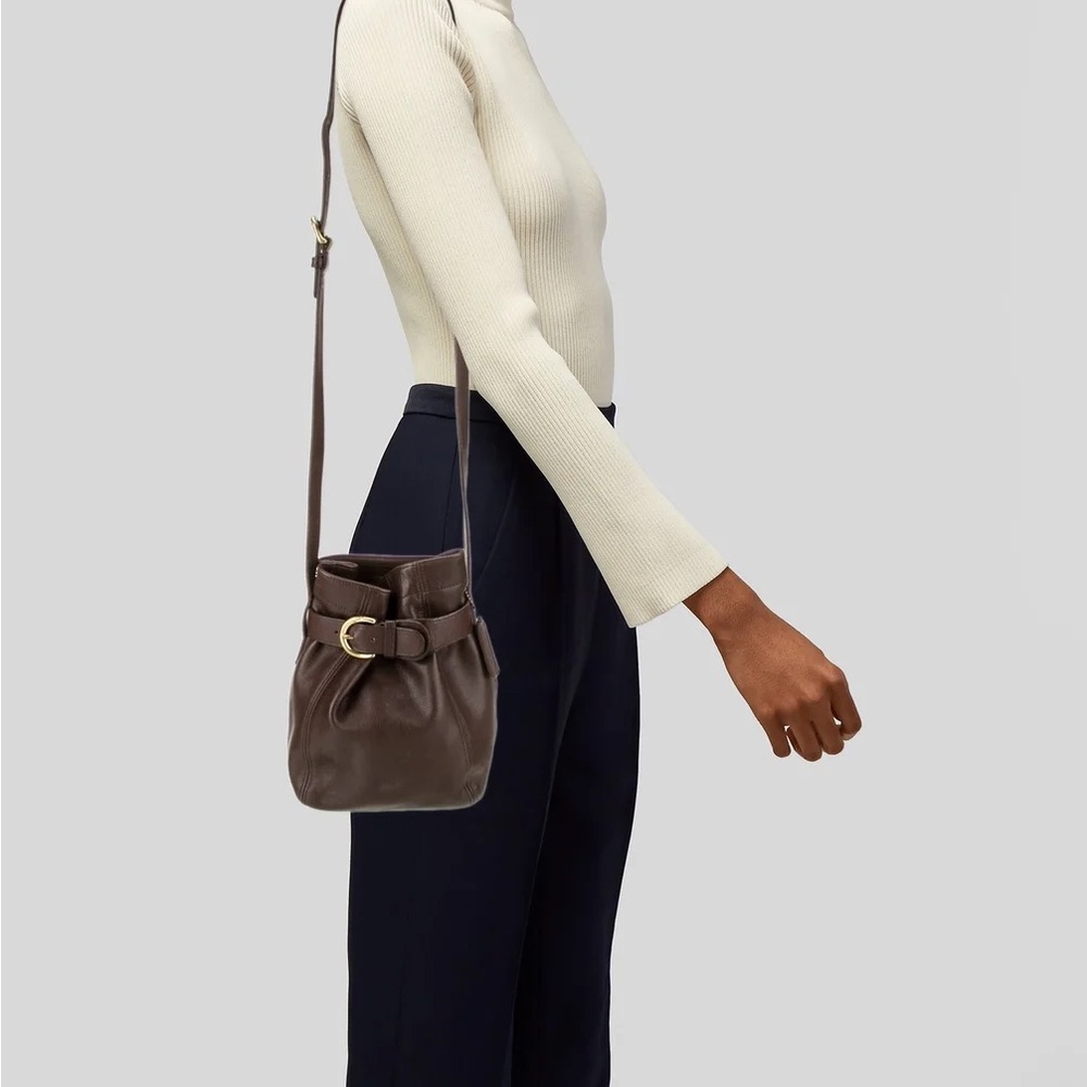 Vintage Coach Brown Leather Bucket Bag